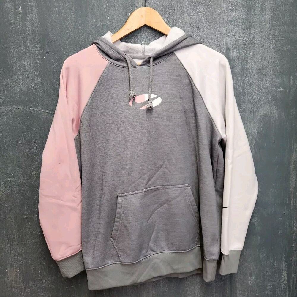 Nike Therma-fit Size Small Color-Block Buttery Soft Hoodie Pink White Gray